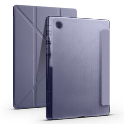 Galaxy Tab A8 10.5 SM-X200 (2021) Kılıf Zore Tri Folding Kalem Bölmeli Standlı Kılıf Mor