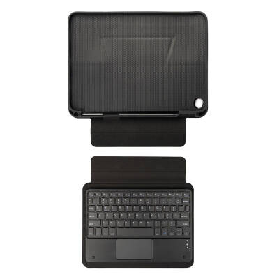 Galaxy Tab A9 Plus Zore Border Keyboard Bluetooh Bağlantılı Standlı Klavyeli Tablet Kılıfı Siyah