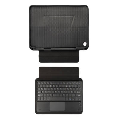 Galaxy Tab A9 Plus Zore Border Keyboard Tablet Case with Stand and Keyboard with Bluetooth Connection Black