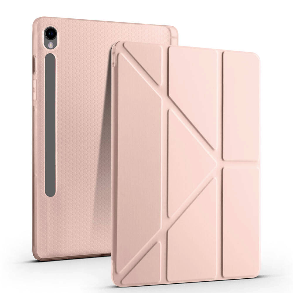 Galaxy Tab S10 FE Case Zore Tri Folding Stand Case with Pen Compartment - 32