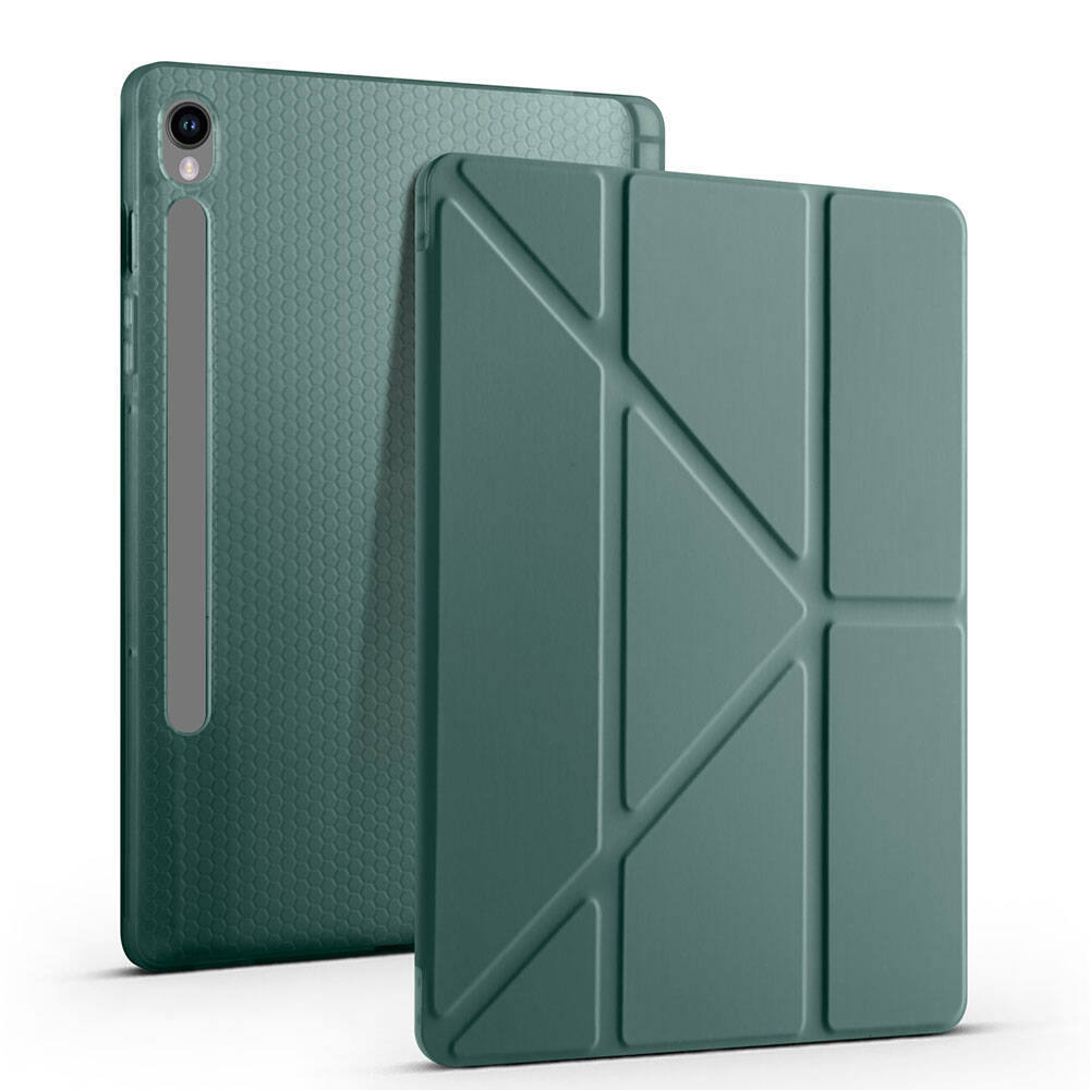 Galaxy Tab S10 FE Kılıf Zore Tri Folding Kalem Bölmeli Standlı Kılıf - 36