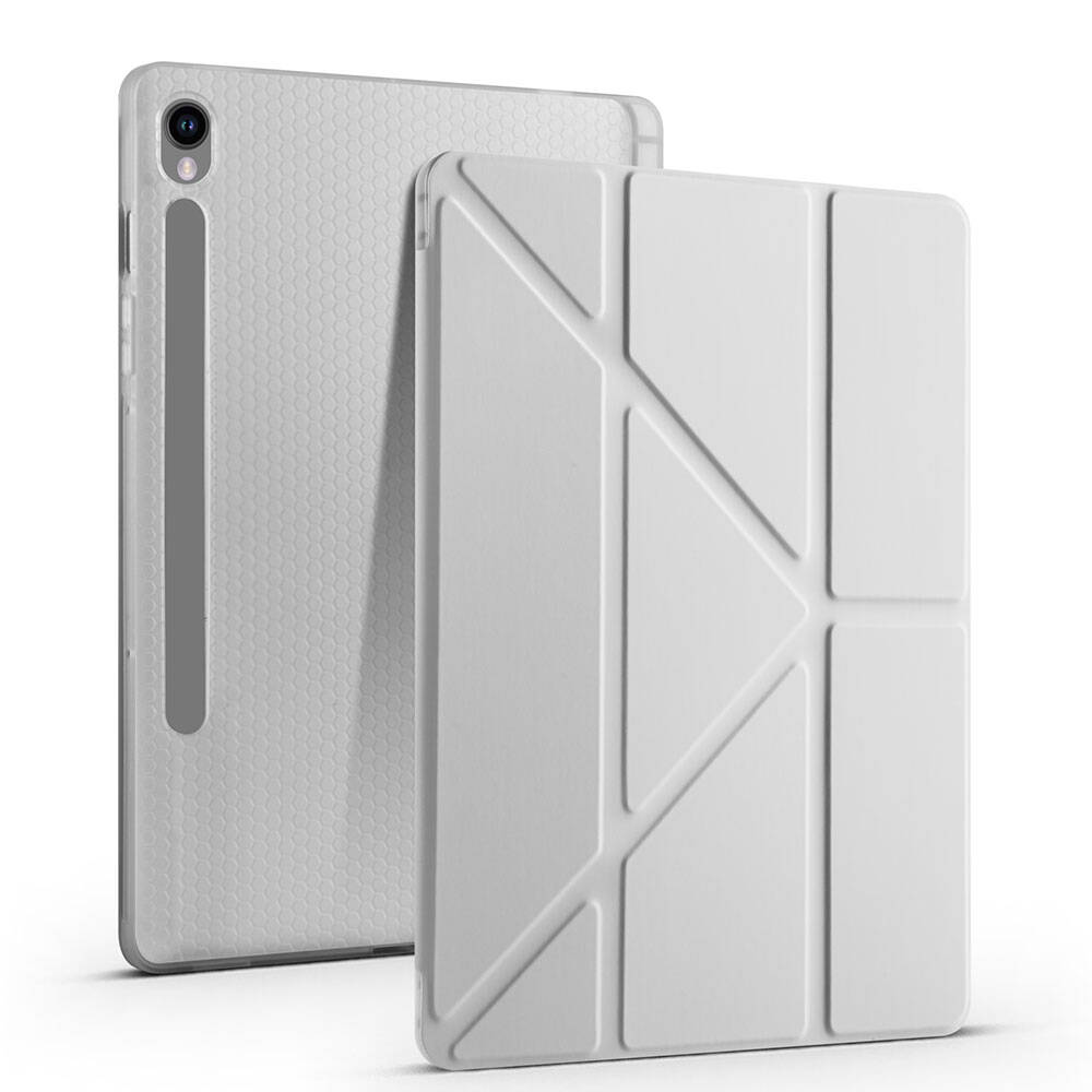 Galaxy Tab S10 FE Kılıf Zore Tri Folding Kalem Bölmeli Standlı Kılıf - 8