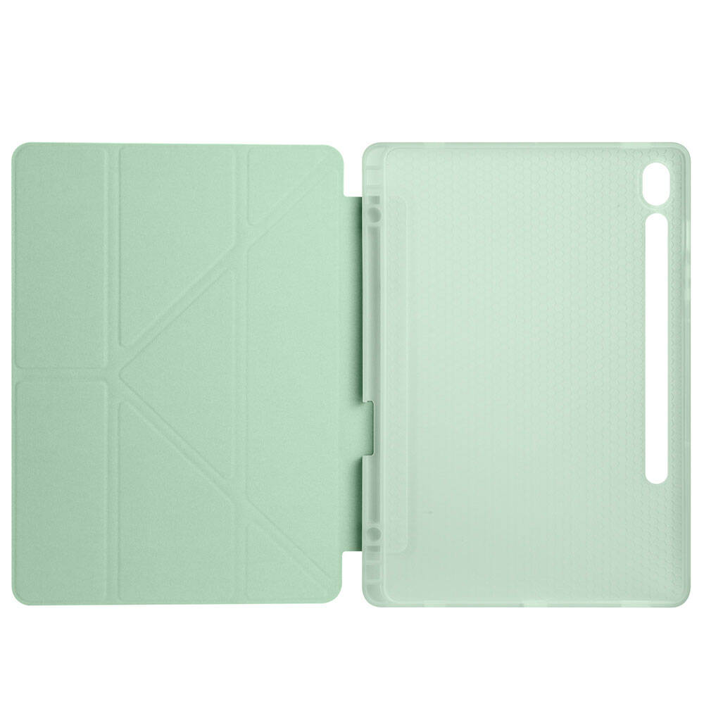 Galaxy Tab S10 FE Kılıf Zore Tri Folding Kalem Bölmeli Standlı Kılıf - 10