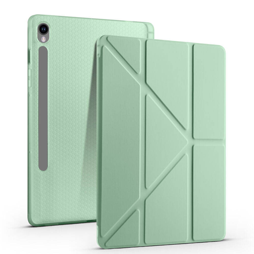 Galaxy Tab S10 FE Kılıf Zore Tri Folding Kalem Bölmeli Standlı Kılıf - 3
