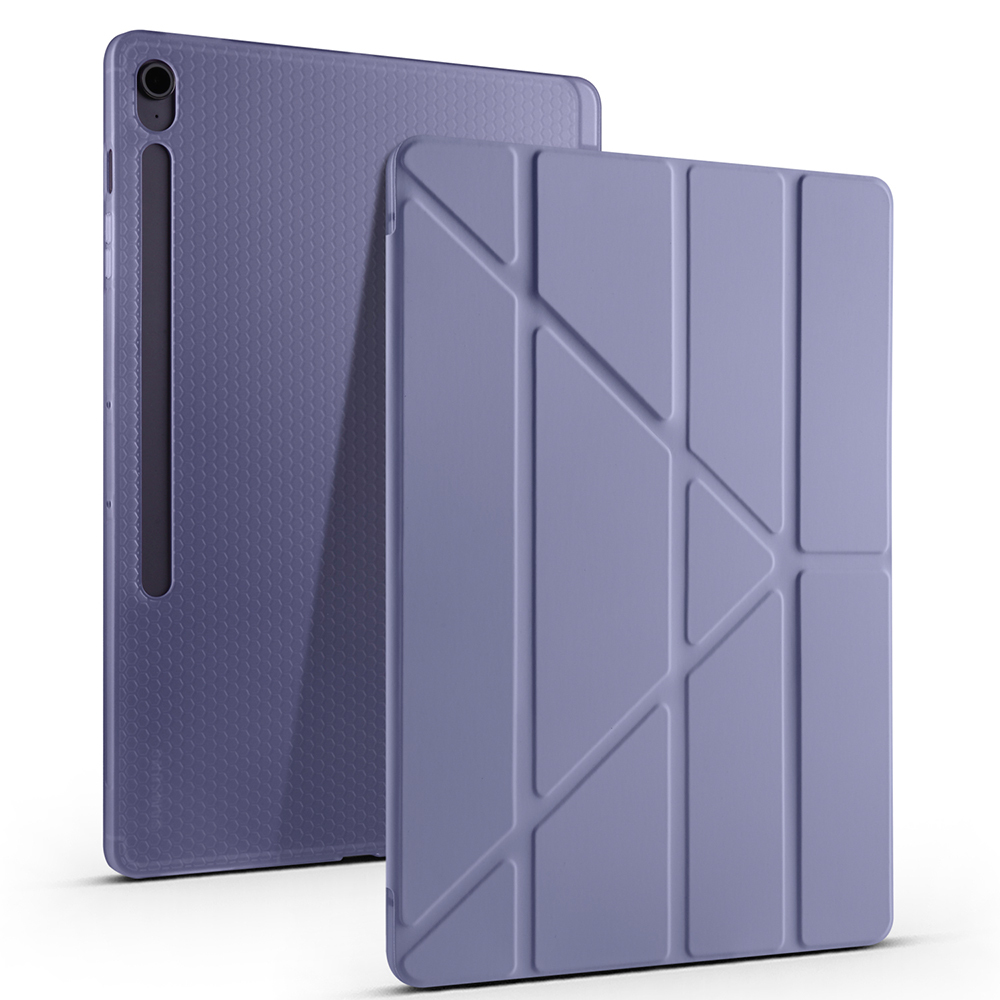 Galaxy Tab S10 FE Plus Case Zore Tri Folding Stand Case with Pen Compartment - 8