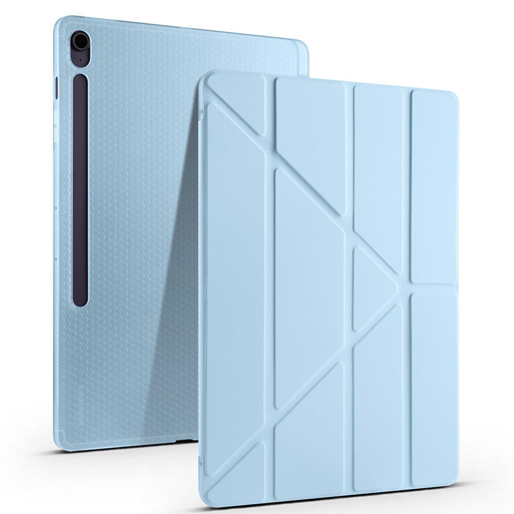 Galaxy Tab S10 FE Plus Case Zore Tri Folding Stand Case with Pen Compartment - 2