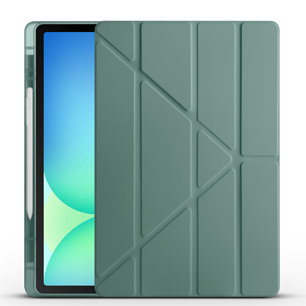 Galaxy Tab S10 FE Plus Kılıf Zore Tri Folding Kalem Bölmeli Standlı Kılıf - 10