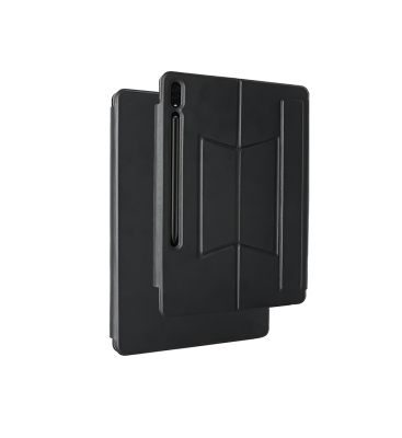 Galaxy Tab S10 FE Plus Zore Border Keyboard Bluetooh Bağlantılı Standlı Klavyeli Tablet Kılıfı Siyah