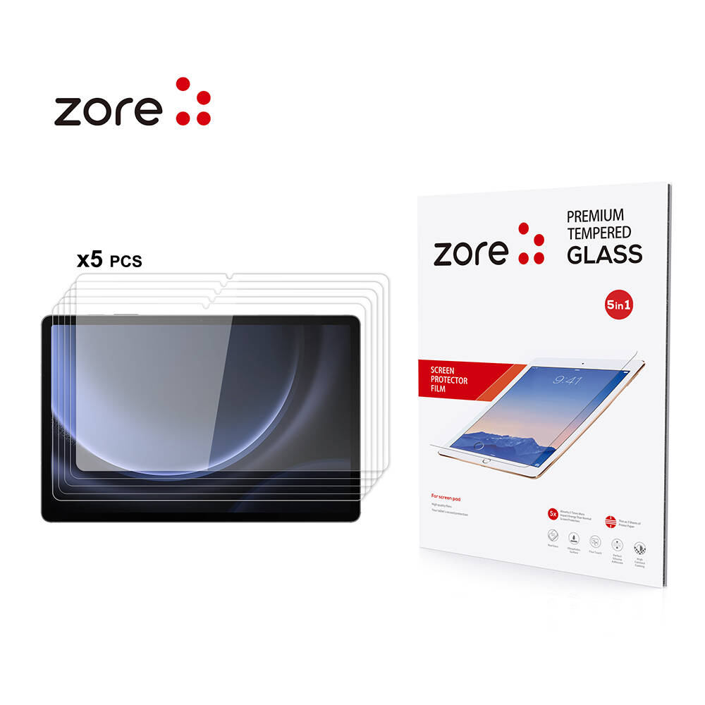 Galaxy Tab S10 FE Zore 5in1 Tablet Temperli Cam Ekran Koruyucu - 1