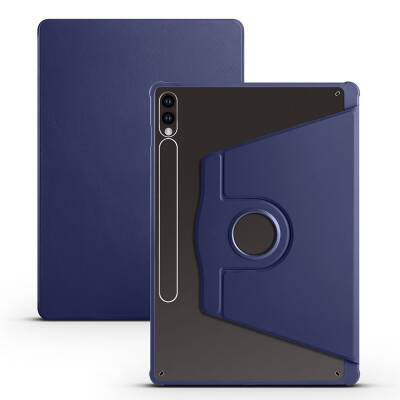 Galaxy Tab S10 Plus Case Zore Thermal Pen Case Rotatable Stand Navy blue