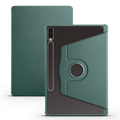 Galaxy Tab S10 Plus Case Zore Thermal Pen Case Rotatable Stand Dark Green