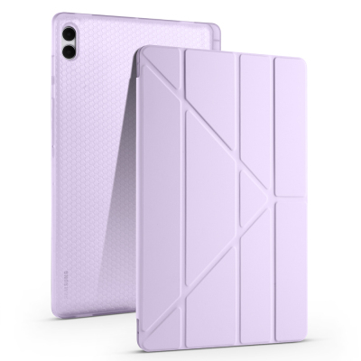 Galaxy Tab S11 Ultra Kılıf Zore Tri Folding Kalem Bölmeli Standlı Kılıf Lila