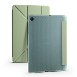 Galaxy Tab S6 Lite P610 Case Zore Tri Folding Smart With Pen Stand Case Açık Yeşil