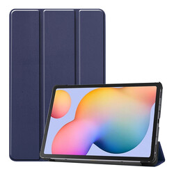 Galaxy Tab S6 Lite P610 Zore Smart Cover Stand 1-1 Case Navy blue