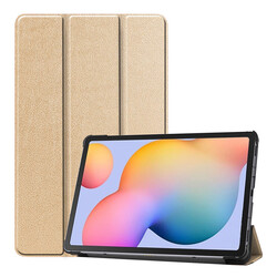 Galaxy Tab S6 Lite P610 Zore Smart Cover Stand 1-1 Case Gold