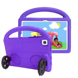 Galaxy Tab S6 Lite P610 Zore Wheel Car Stand Tablet Eva Silicon Case Purple