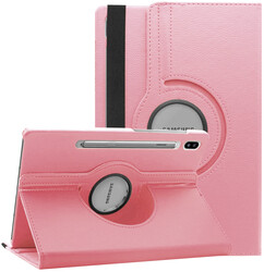 Galaxy Tab S7 Plus T970 Zore Rotatable Stand Case Pink