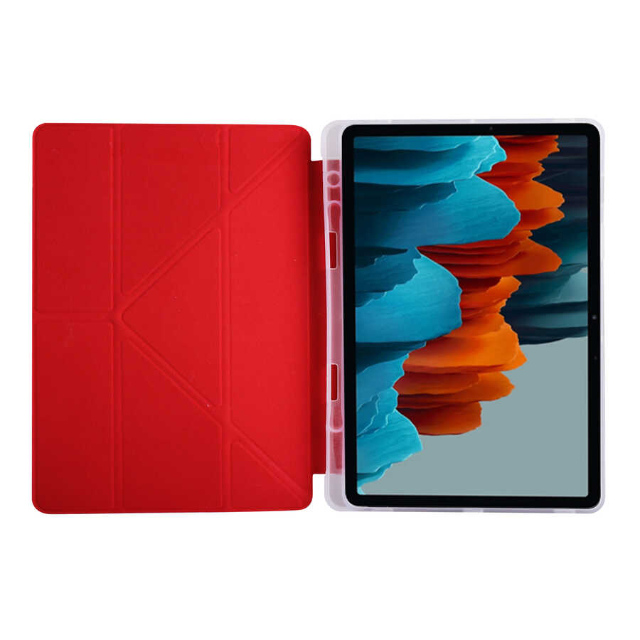 Galaxy Tab S7 Plus T970 Case Zore Tri Folding Smart With Pen Stand Case - 3