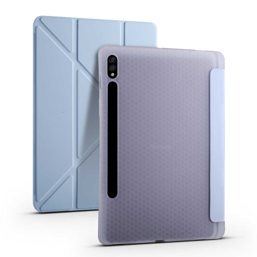 Galaxy Tab S7 Plus T970 Case Zore Tri Folding Smart With Pen Stand Case - 9