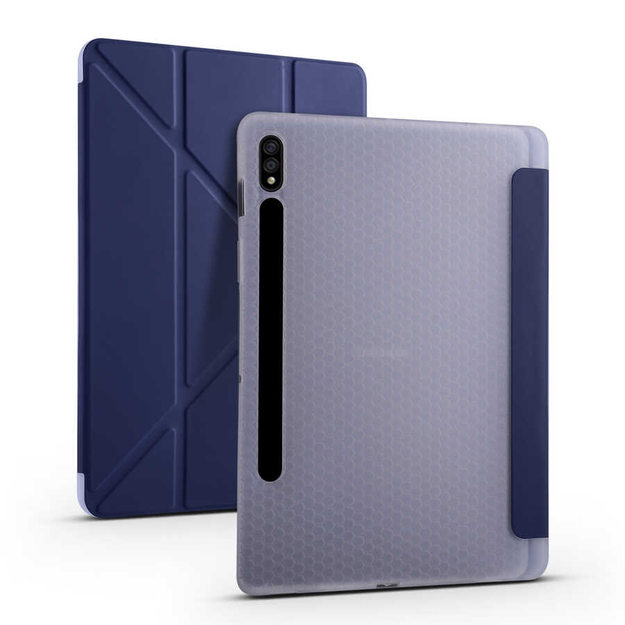 Galaxy Tab S7 Plus T970 Case Zore Tri Folding Smart With Pen Stand Case - 12
