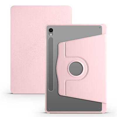 Galaxy Tab S9 Case Zore Thermal Pen Case with Rotatable Stand Pink