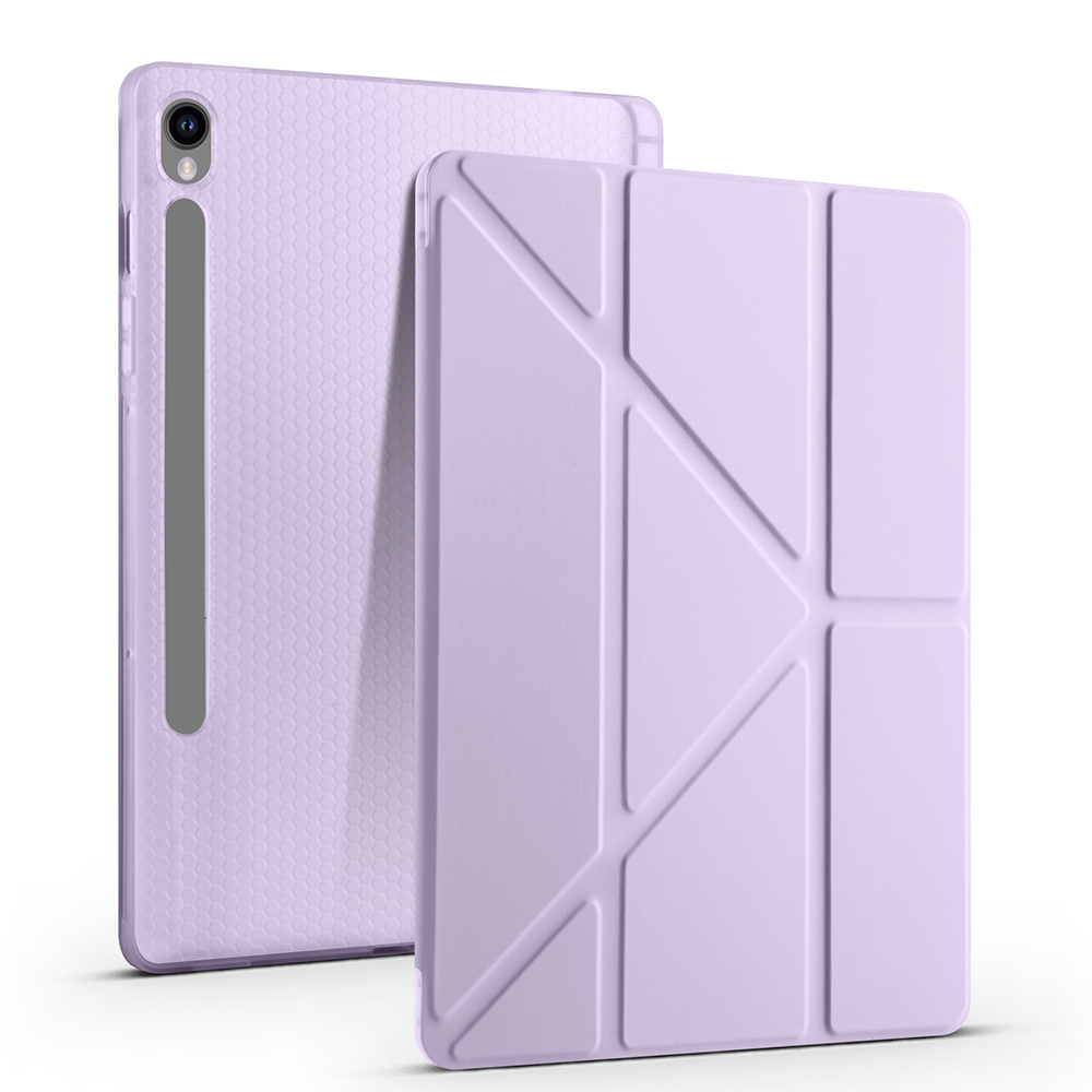 Galaxy Tab S9 FE Kılıf Zore Tri Folding Kalem Bölmeli Standlı Kılıf - 2