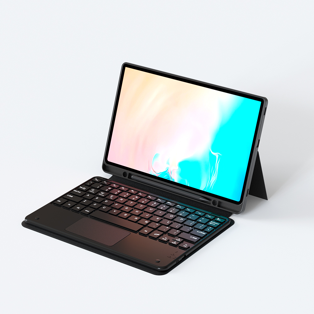 Galaxy Tab S9 FE Plus Zore Border Keyboard Tablet Case Bluetooth Connection and Stand - 4
