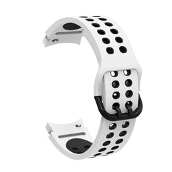 Galaxy Watch 4 40mm KRD-02 Silikon Kordon Beyaz-Siyah