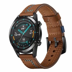 ​​Galaxy Watch 42mm (20mm) KRD-19 Deri Kordon Kahverengi