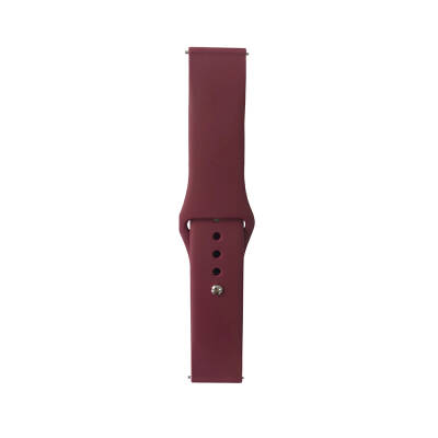 Galaxy Watch 42mm Band Serisi 20mm Klasik Kordon Silikon Strap Kayış Red Wine