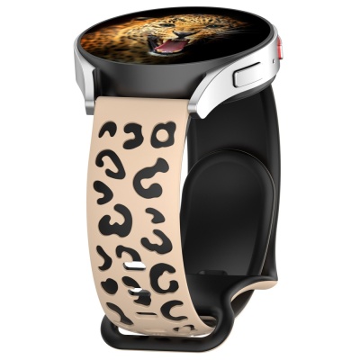 Galaxy Watch 42mm Zore KRD-140 20mm Silicone Strap Bej-Siyah