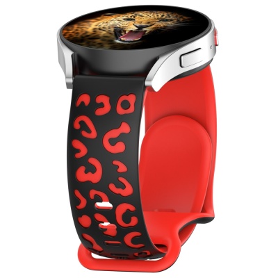 Galaxy Watch 42mm Zore KRD-140 20mm Silikon Kordon Strap Kayış Siyah-Kırmızı