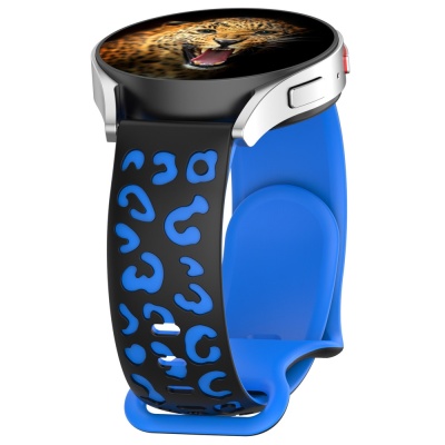 Galaxy Watch 42mm Zore KRD-140 20mm Silikon Kordon Strap Kayış Siyah-Mavi