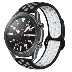 Galaxy Watch 46mm (22mm) KRD-02 Silicon Band Siyah-Beyaz