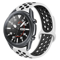 Galaxy Watch 46mm (22mm) KRD-02 Silicon Band Beyaz-Siyah