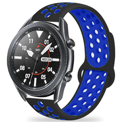 Galaxy Watch 46mm (22mm) KRD-02 Silikon Kordon Siyah-Mavi