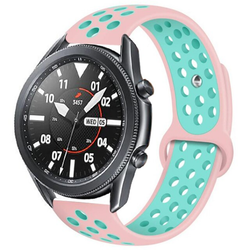 Galaxy Watch 46mm (22mm) KRD-02 Silikon Kordon Pembe-Yeşil