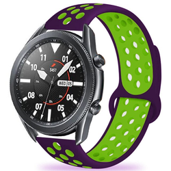 Galaxy Watch 46mm (22mm) KRD-02 Silikon Kordon Mor-Yeşil