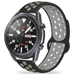 Galaxy Watch 46mm (22mm) KRD-02 Silikon Kordon Gri-Siyah