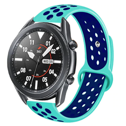 Galaxy Watch 46mm (22mm) KRD-02 Silikon Kordon Turkuaz-Mavi