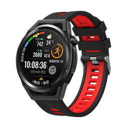 Galaxy Watch 46mm KRD-55 Silikon Kordon Siyah-Kırmızı