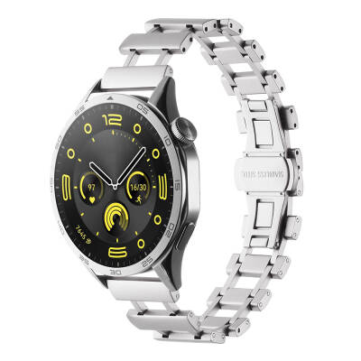 Galaxy Watch 46mm Zore KRD-96 22mm Metal Kordon Gümüş