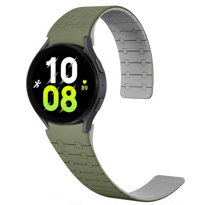 Galaxy Watch 42mm Zore KRD-111 20mm Striped Patterned Silicon Band Green