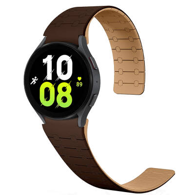 Galaxy Watch 42mm Zore KRD-111 20mm Striped Patterned Silicon Band Brown