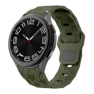 Galaxy Watch 5 40mm Zore KRD-116 20mm Football Patterned Sport Design Silicone Band Dark Green