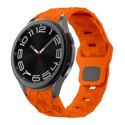 Galaxy Watch 5 40mm Zore KRD-116 20mm Football Patterned Sport Design Silicone Band Orange