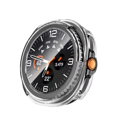 Galaxy Watch 8 Classic 46mm Sert PC Kasa ve Ekran Koruyucu Zore Watch Gard 39 Şeffaf