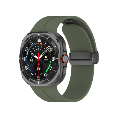 Galaxy Watch 8 Classic 46mm Zore KRD-84 Silikon Kordon Koyu Yeşil
