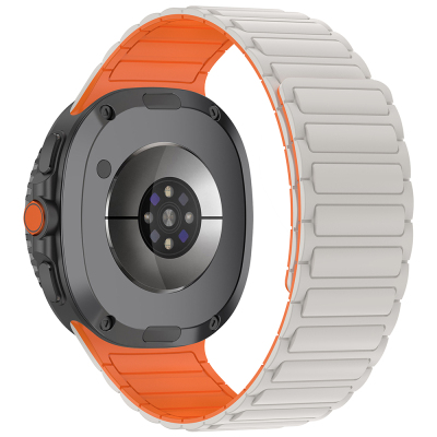 Galaxy Watch 8 Ultra Zore KRD-146 Silikon Kordon Strap Kayış Starlight-Turuncu