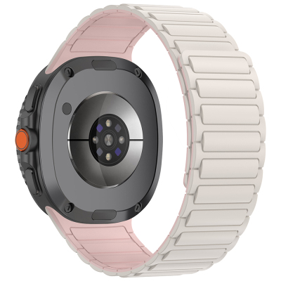 Galaxy Watch 8 Ultra Zore KRD-146 Silikon Kordon Strap Kayış Starlight-Pembe